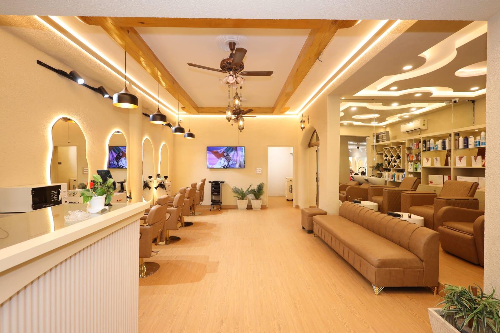 Inside Rare Salon — the warm, modern styling floor in Jakhan, Dehradun